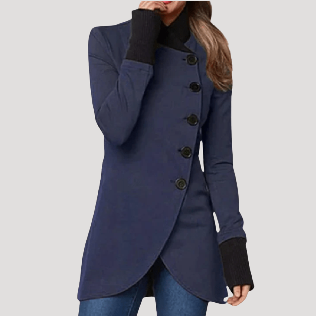Léonie | Manteau à boutonnage asymétrique