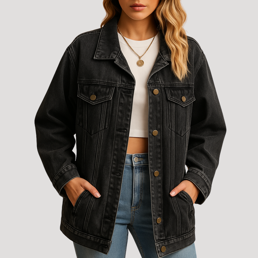 Constance | Veste oversize boutonnée en jean