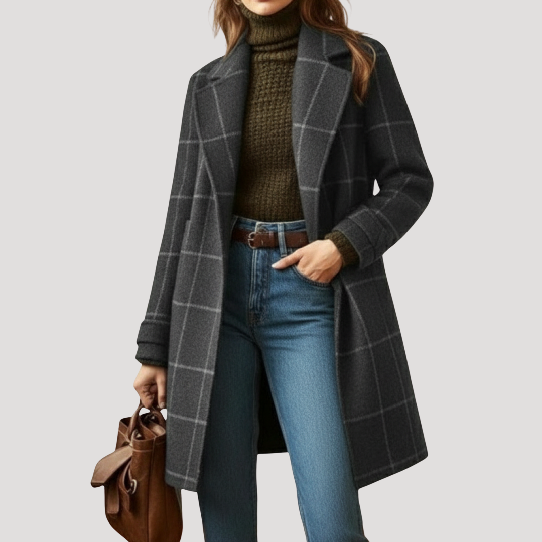 Ophélie | Manteau long chic boutonné