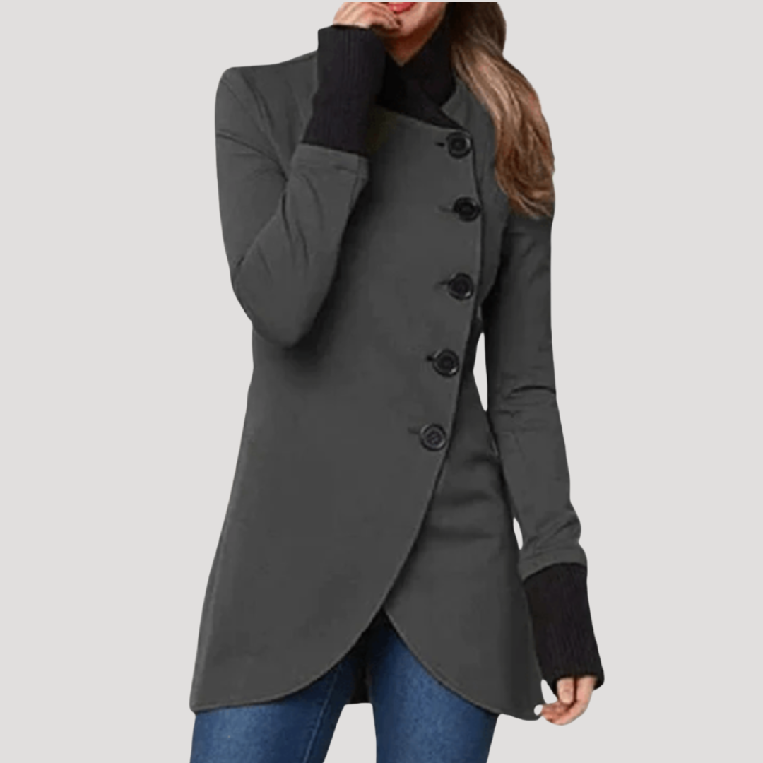 Léonie | Manteau à boutonnage asymétrique