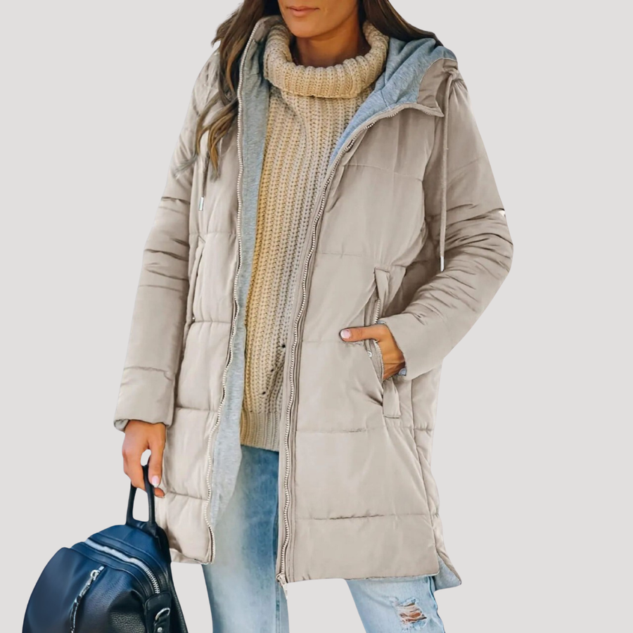 Gisèle | Veste matelassée longue à capuche