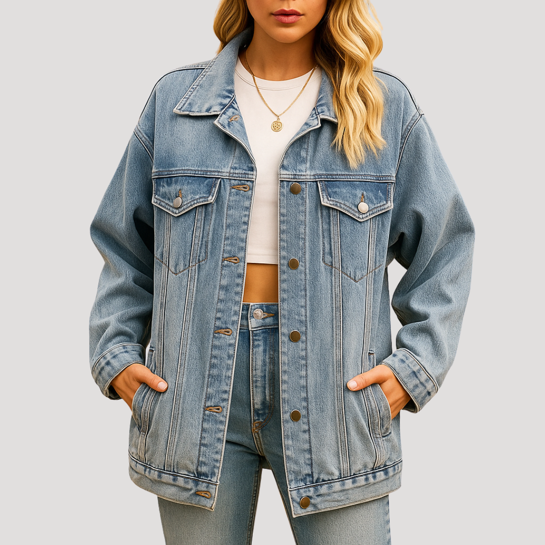 Constance | Veste oversize boutonnée en jean