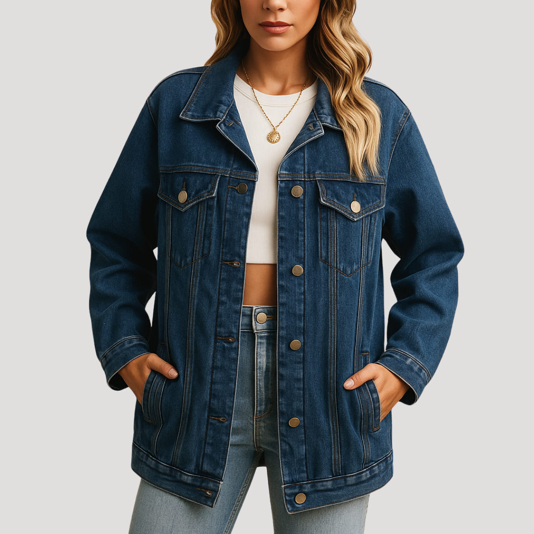 Constance | Veste oversize boutonnée en jean