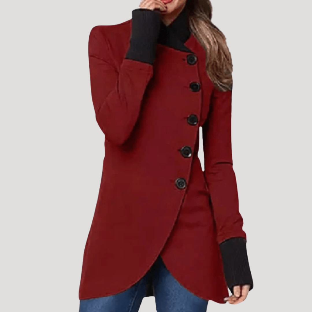Léonie | Manteau à boutonnage asymétrique