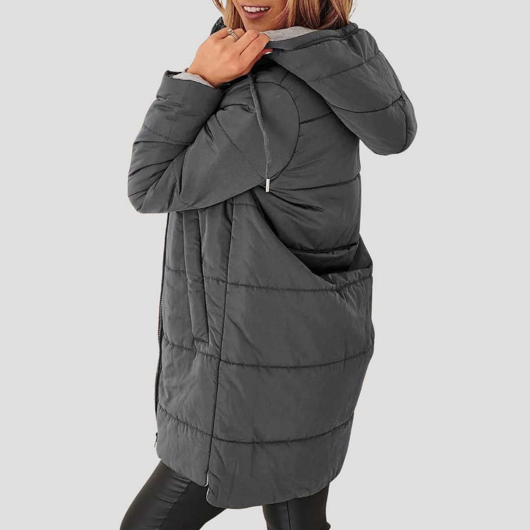 Gisèle | Veste matelassée longue à capuche
