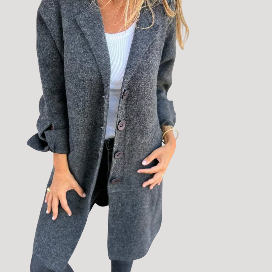 Prune | Manteau long décontracté à revers