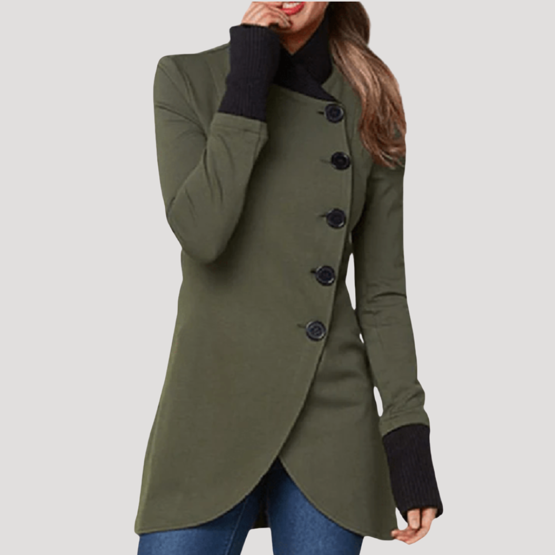 Léonie | Manteau à boutonnage asymétrique