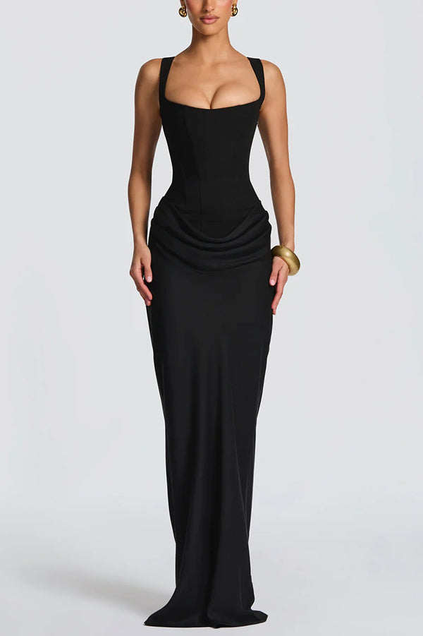 Éléonore | Robe maxi à col carré