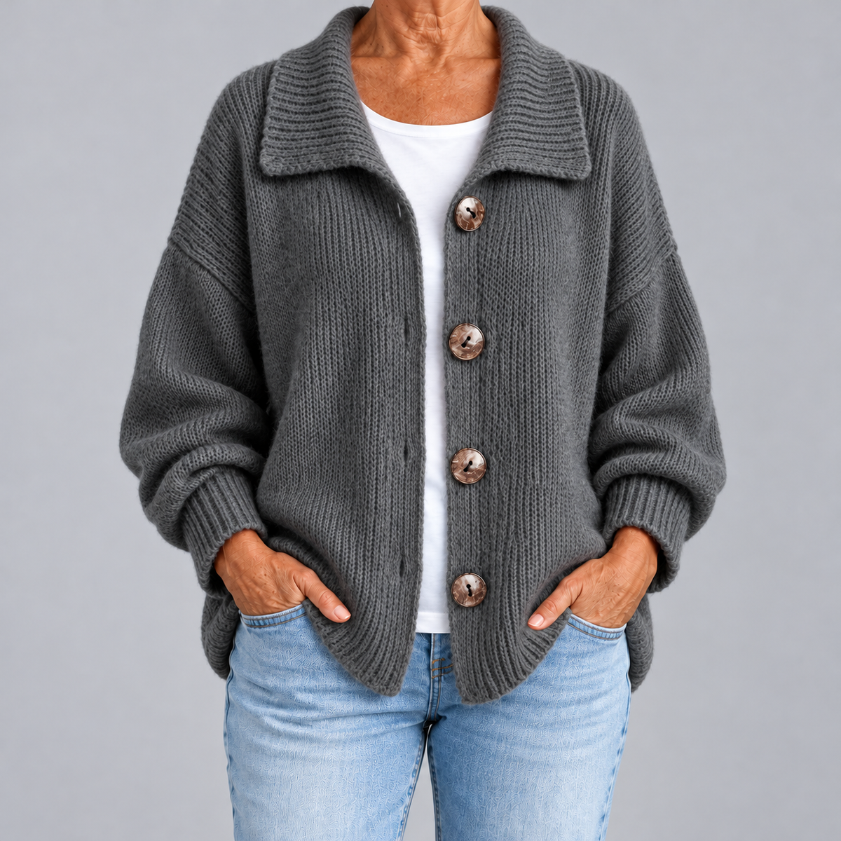 Chiara | Cardigan ample à col et boutons