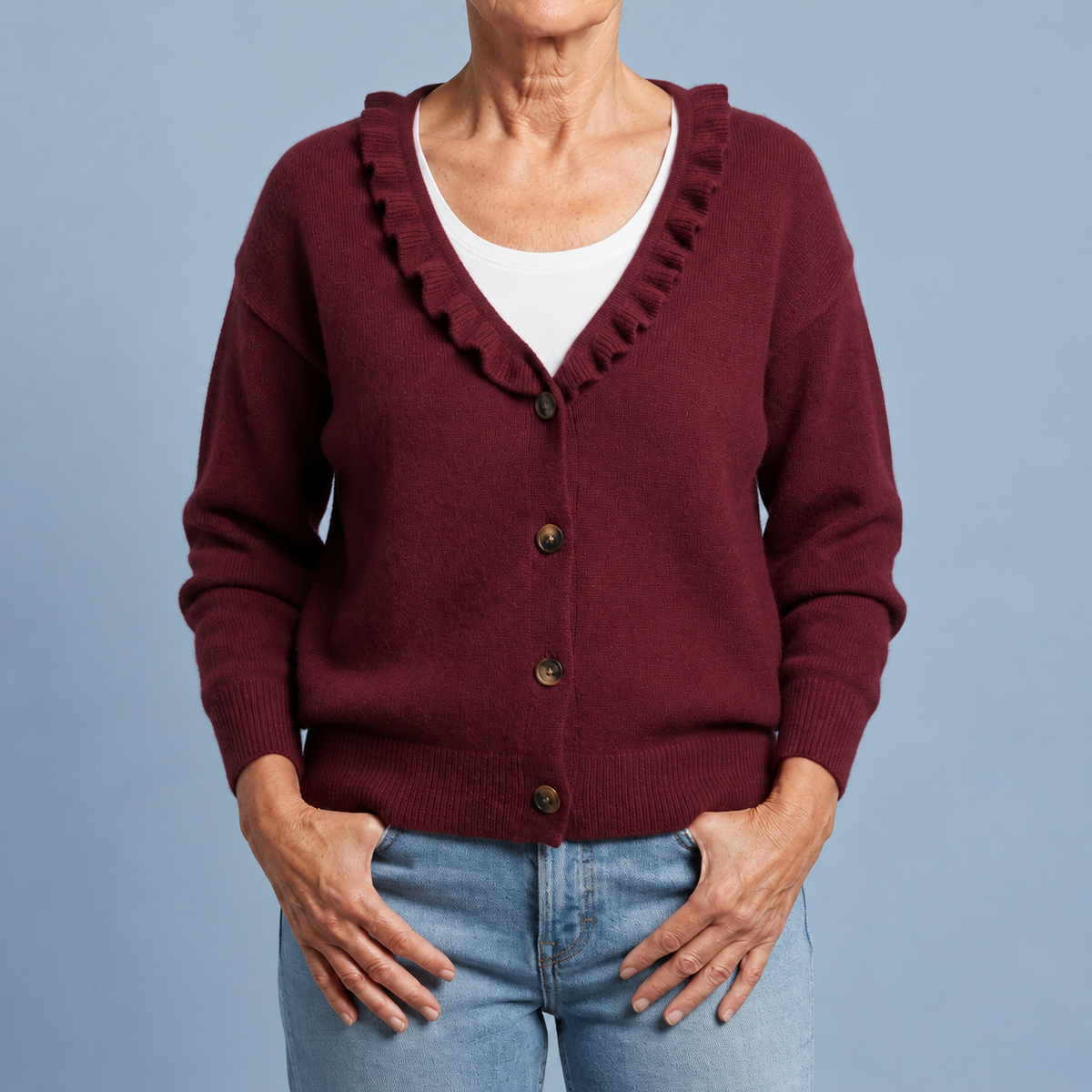 Valeria | Cardigan à col à volants