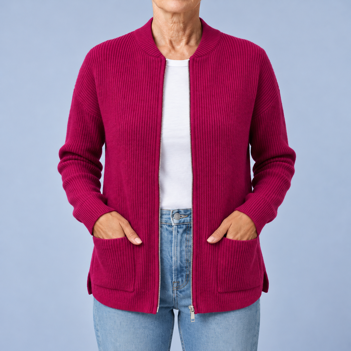 Agnese | Cardigan zippé avec poches
