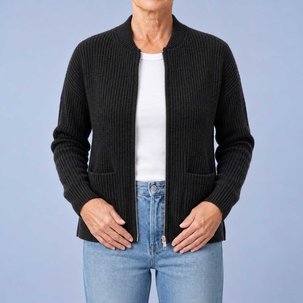 Agnese | Cardigan zippé avec poches