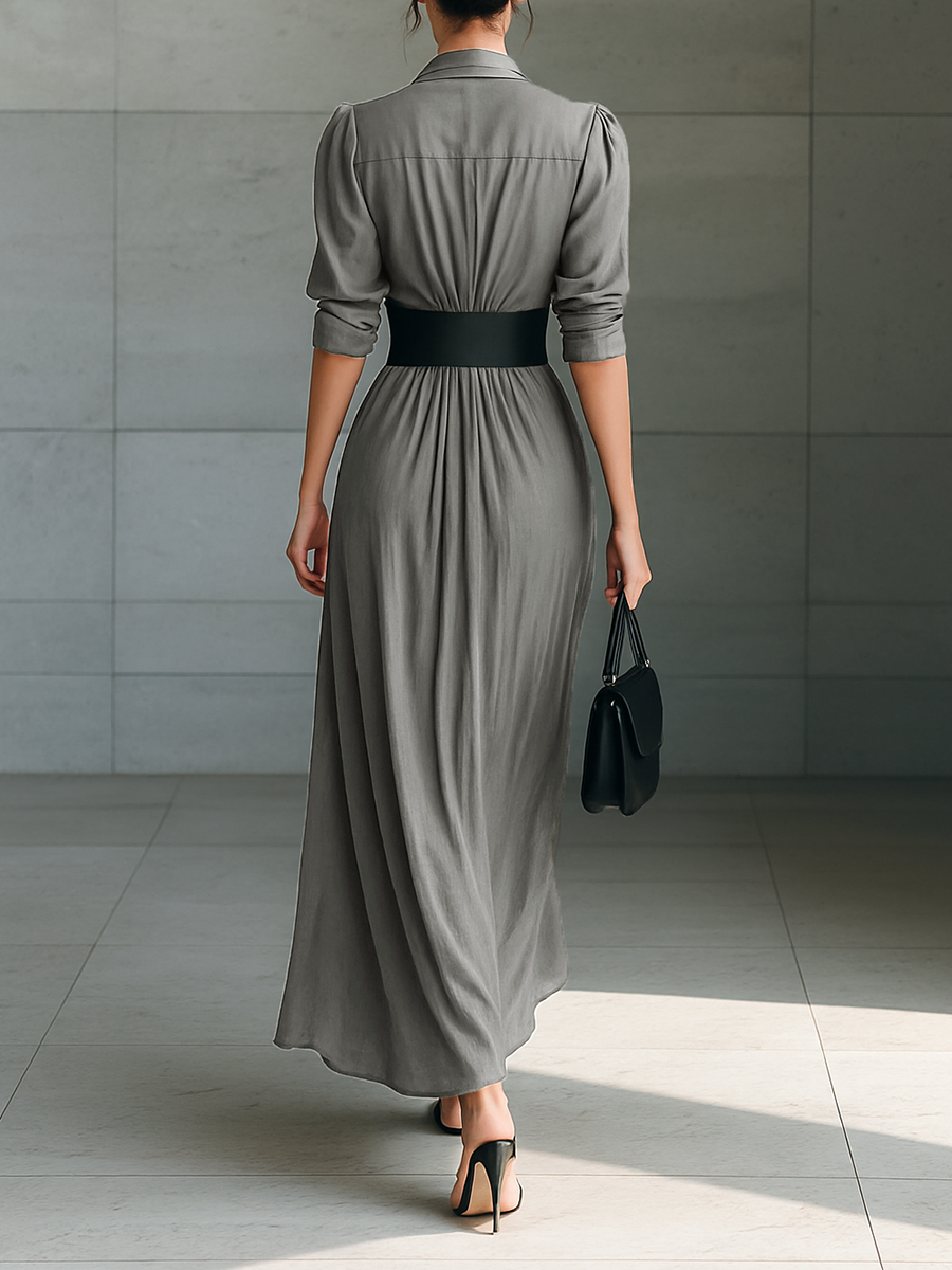 Zéphyrine | Robe longue plissée