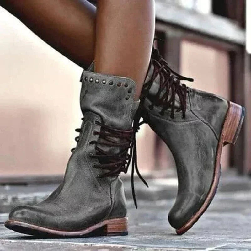 Venetia | Bottines à lacets tricotées en dentelle