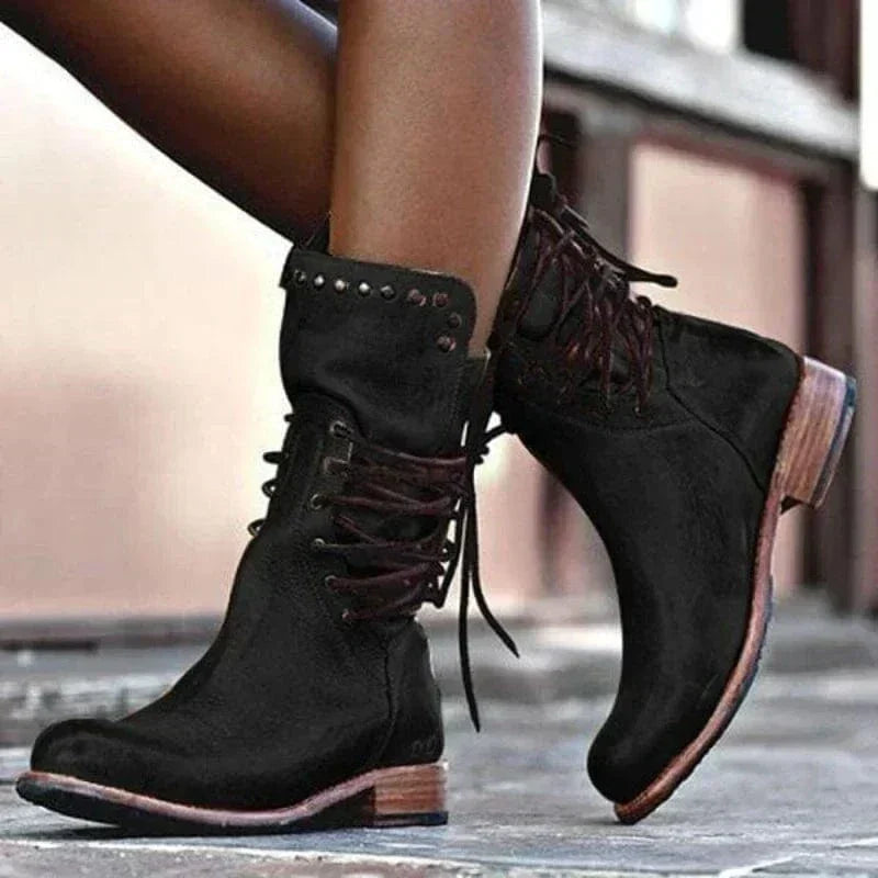 Venetia | Bottines à lacets tricotées en dentelle