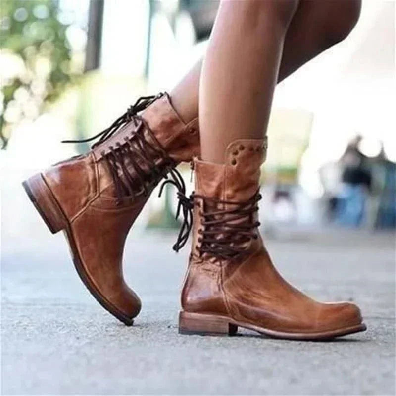Venetia | Bottines à lacets tricotées en dentelle