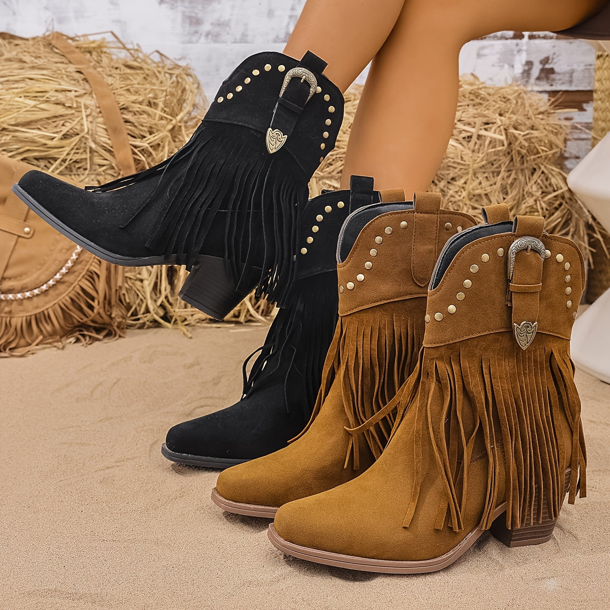 Calla | Bottes de cowboy à franges