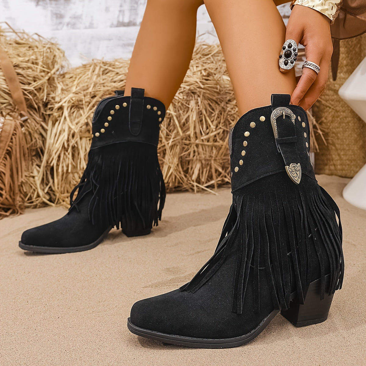 Calla | Bottes de cowboy à franges