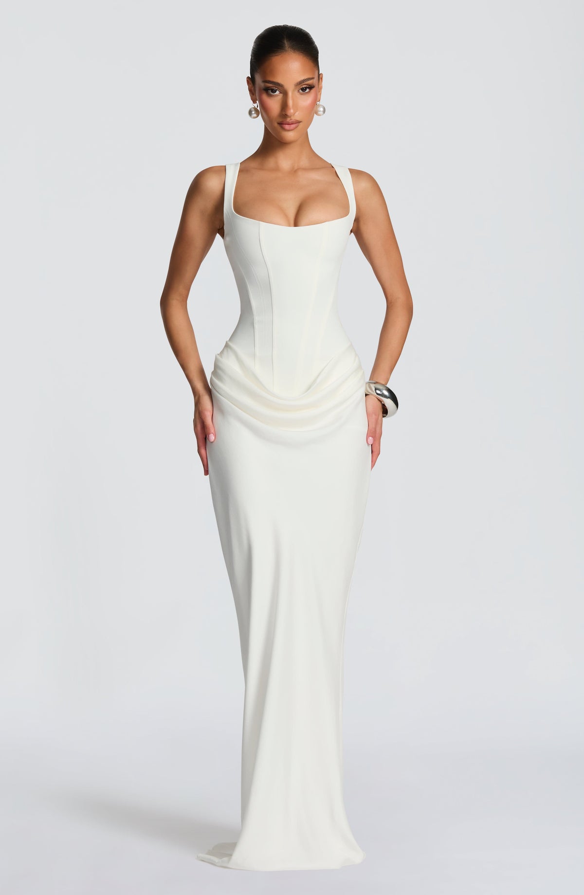 Éléonore | Robe maxi à col carré