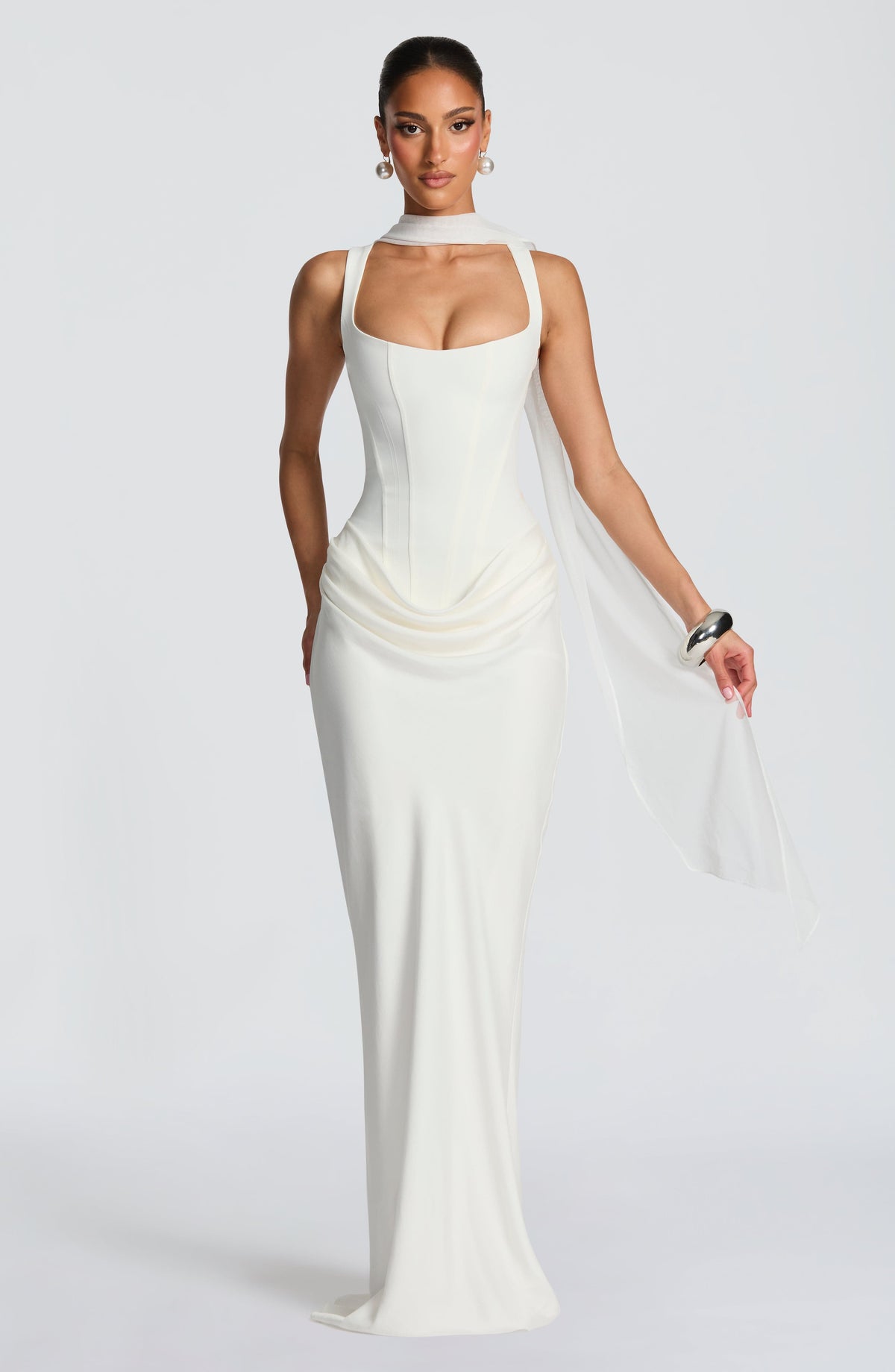 Éléonore | Robe maxi à col carré