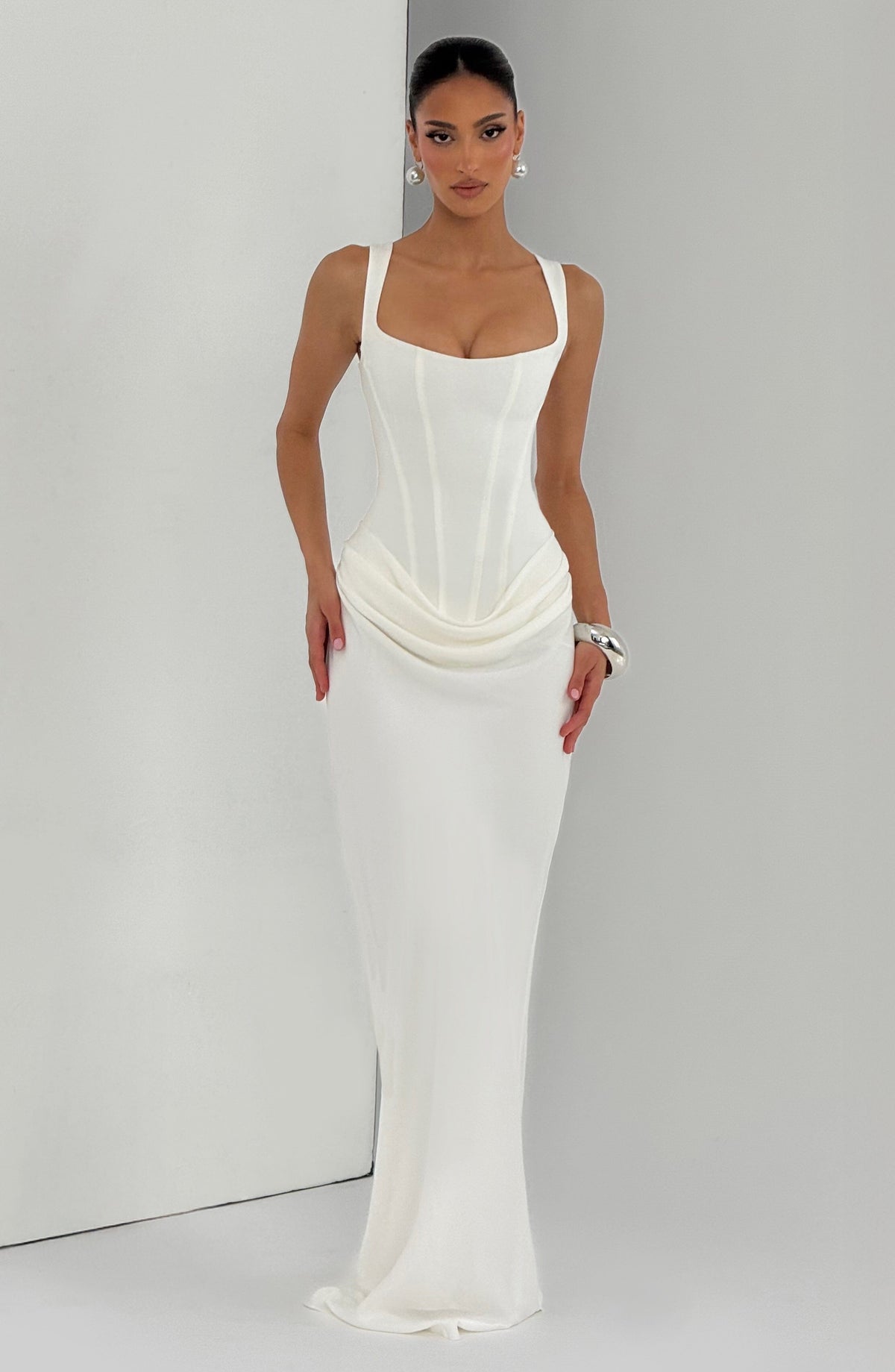Éléonore | Robe maxi à col carré
