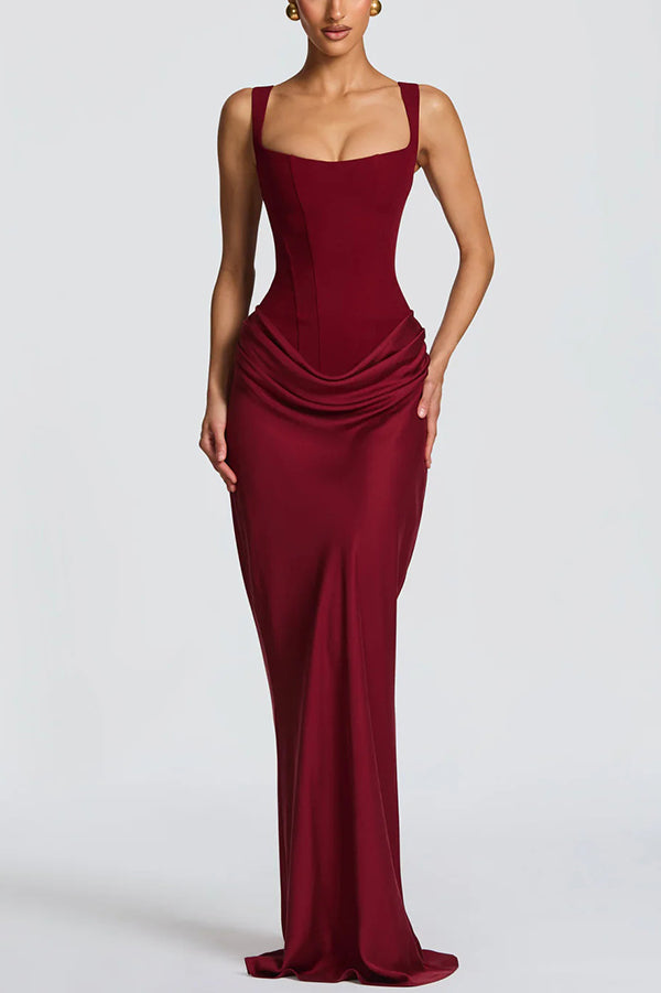 Éléonore | Robe maxi à col carré