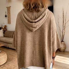 Manon | Pull poncho taupe douillet