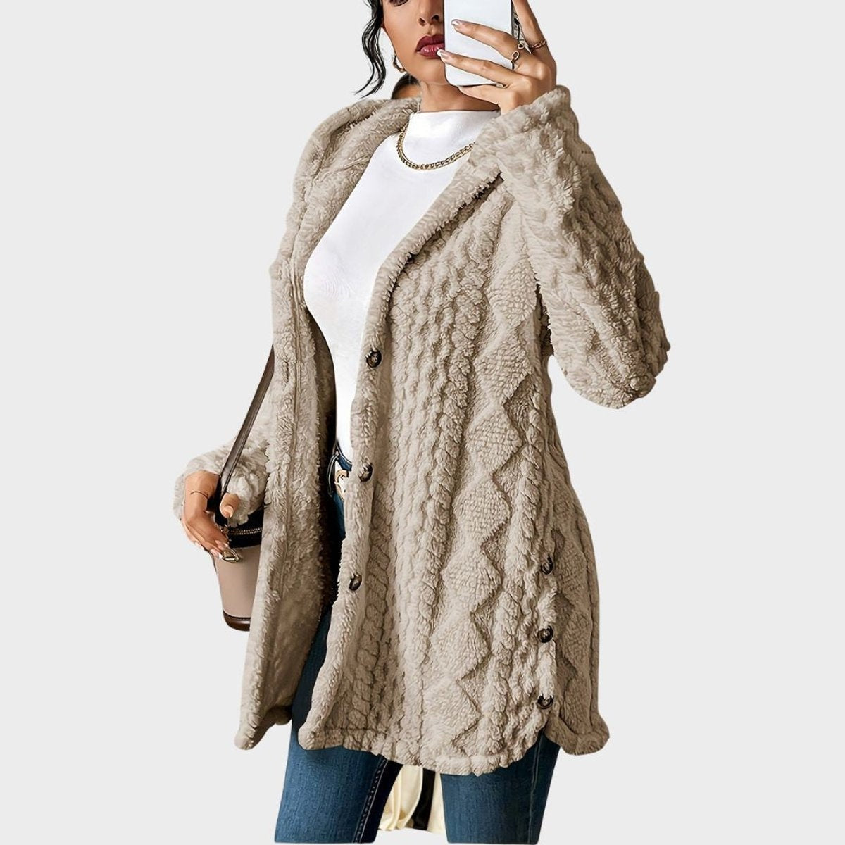Adèle | Veste polaire oversize à capuche