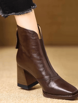 Norina | Bottines en cuir à talon moyen